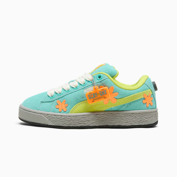 PUMA x SCOOBY-DOO Suede XL Big Kids' Sneakers, Lime Smash-Aquatic-Heat Fire, extralarge