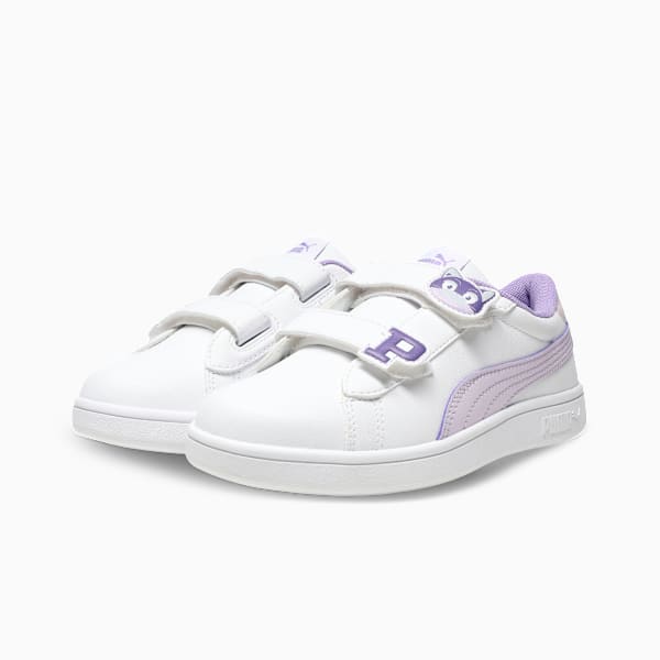 Smash Dynoblast Kids' Durable Sneakers, PUMA White-Lilac Frost-Lavender Alert, extralarge-IND