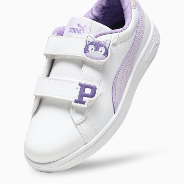 Smash Dynoblast Kids' Durable Sneakers, PUMA White-Lilac Frost-Lavender Alert, extralarge-IND