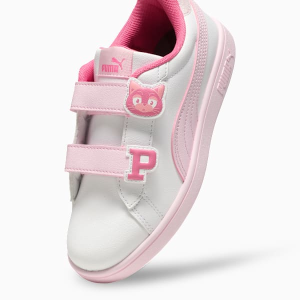 Smash Dynoblast Kids' Durable Sneakers, PUMA White-Whisp Of Pink-Magic Rose, extralarge-IND