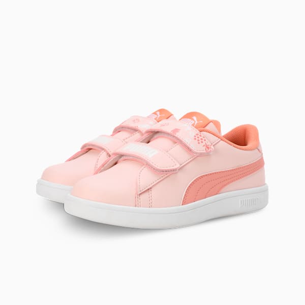 Smash Ball V1 Kid's Shoes, PUMA White-Island Pink-Deeva Peach, extralarge-IND