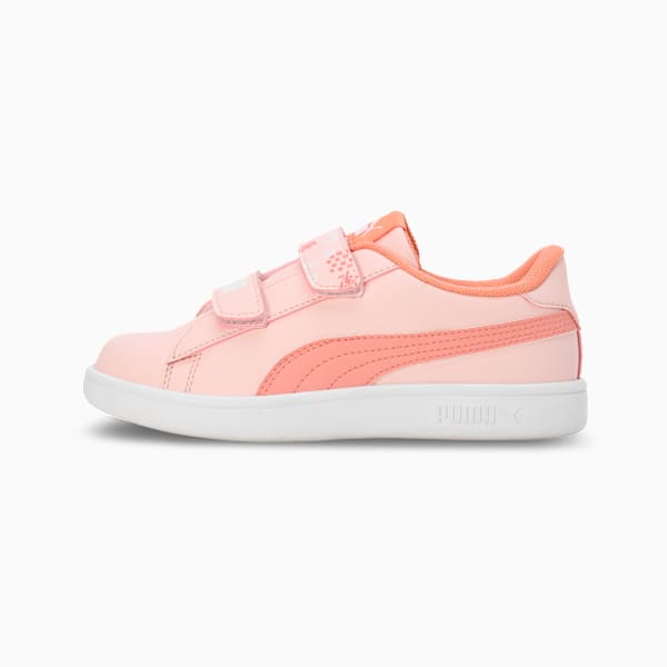 Smash Ball V1 Kid's Shoes, PUMA White-Island Pink-Deeva Peach, extralarge-IND
