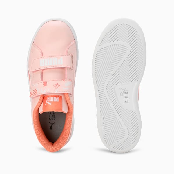 Smash Ball V1 Kid's Shoes, PUMA White-Island Pink-Deeva Peach, extralarge-IND