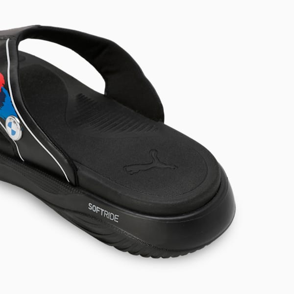 BMW M Motorsport Softride Seave Youth Flip-Flops, PUMA Black-PUMA White-Silver Mist, extralarge-IND