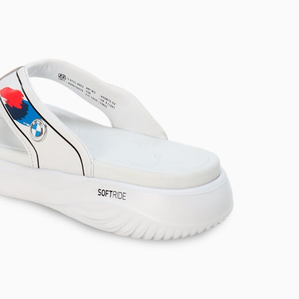 BMW M Motorsport Softride Seave Youth Flip-Flops, Silver Mist-PUMA Black, extralarge-IND