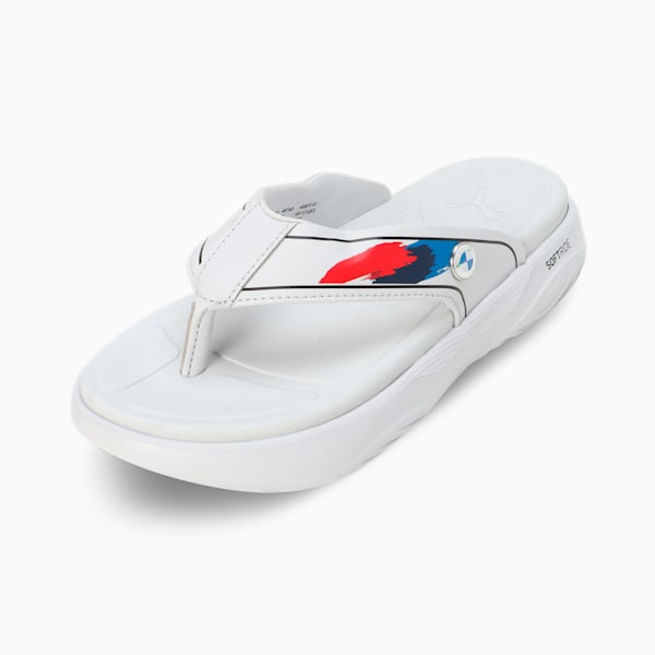 BMW M Motorsport Softride Seave Youth Flip-Flops, Silver Mist-PUMA Black, extralarge-IND