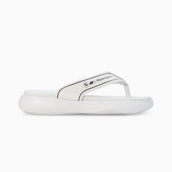 BMW M Motorsport Softride Seave Youth Flip-Flops, Silver Mist-PUMA Black, extralarge-IND