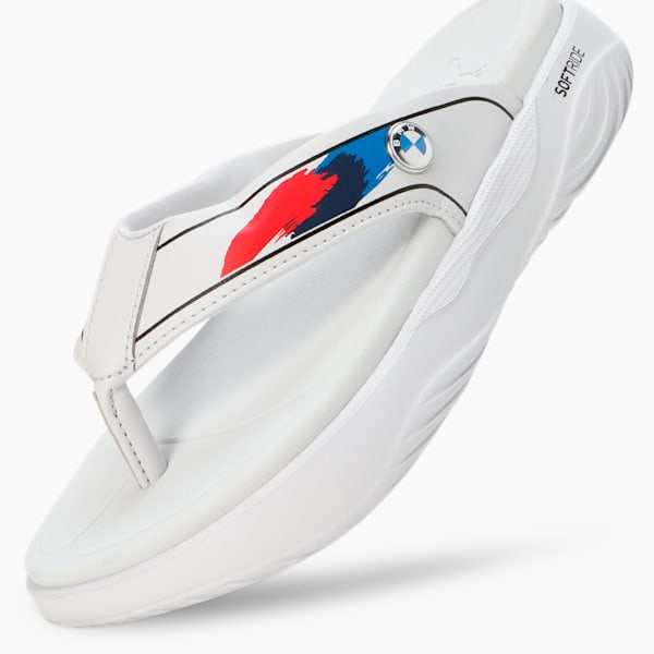 BMW M Motorsport Softride Seave Youth Flip-Flops, Silver Mist-PUMA Black, extralarge-IND