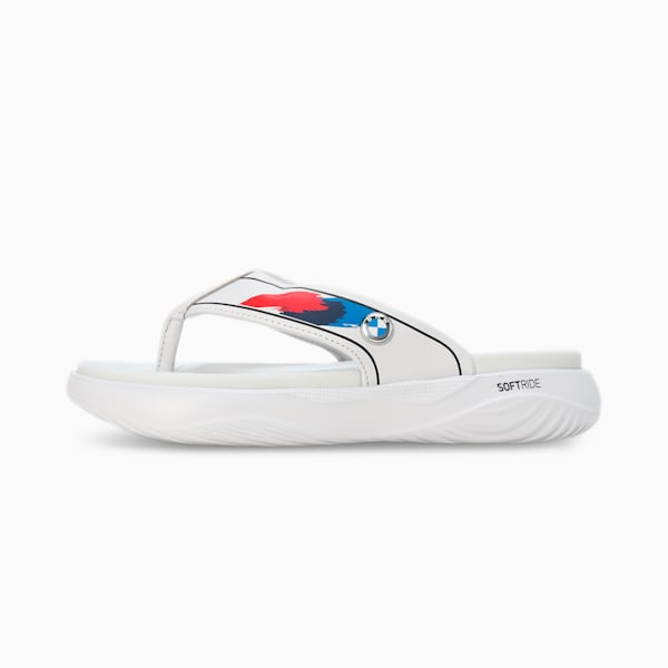 BMW M Motorsport Softride Seave Youth Flip-Flops, Silver Mist-PUMA Black, extralarge-IND