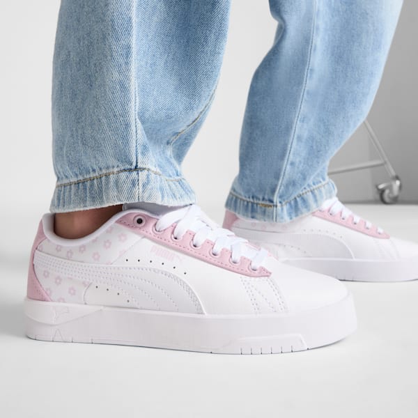 Jada Classic Beach Florals Big Kids' Sneakers, PUMA White-Lilac Frost-Rose Mauve, extralarge