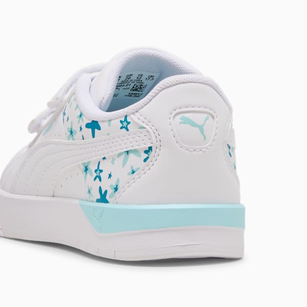 Jada Classic Funky Flowers Little Kids' Sneakers, PUMA White-Safe Lake-Tropical Blue, extralarge