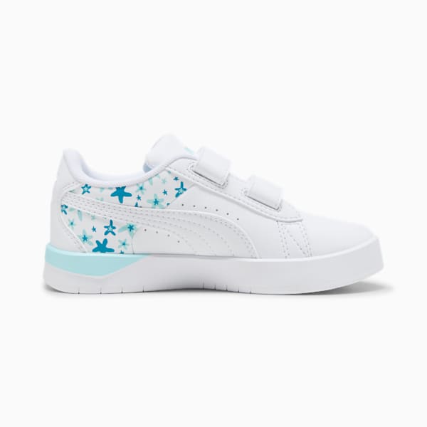 Jada Classic Funky Flowers Little Kids' Sneakers, PUMA White-Safe Lake-Tropical Blue, extralarge