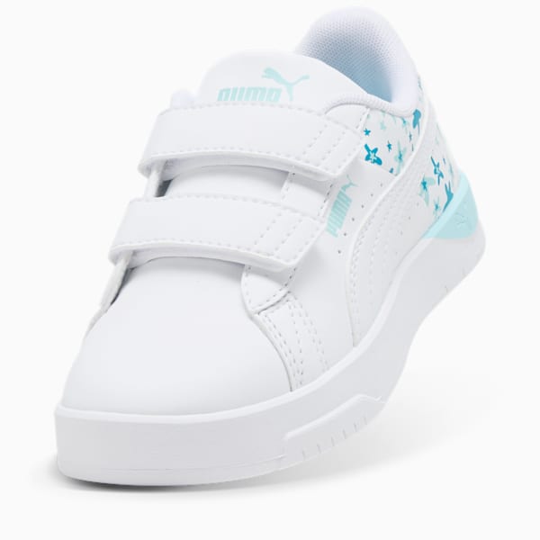 Jada Classic Funky Flowers Little Kids' Sneakers, PUMA White-Safe Lake-Tropical Blue, extralarge