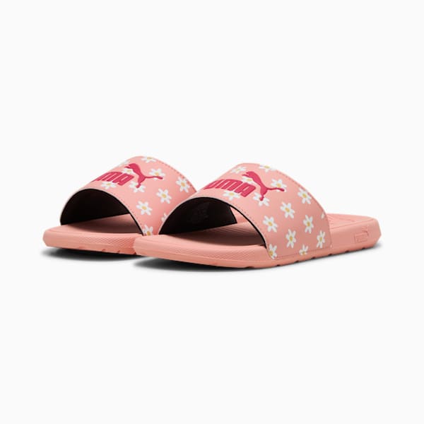 Cool Cat 2.0 Daisies Big Kids' Slides, Pink Fruit-PUMA Pink-PUMA White-Almost Apricot, extralarge