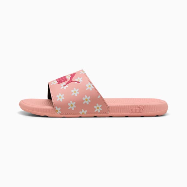 Cool Cat 2.0 Daisies Big Kids' Slides, Pink Fruit-PUMA Pink-PUMA White-Almost Apricot, extralarge