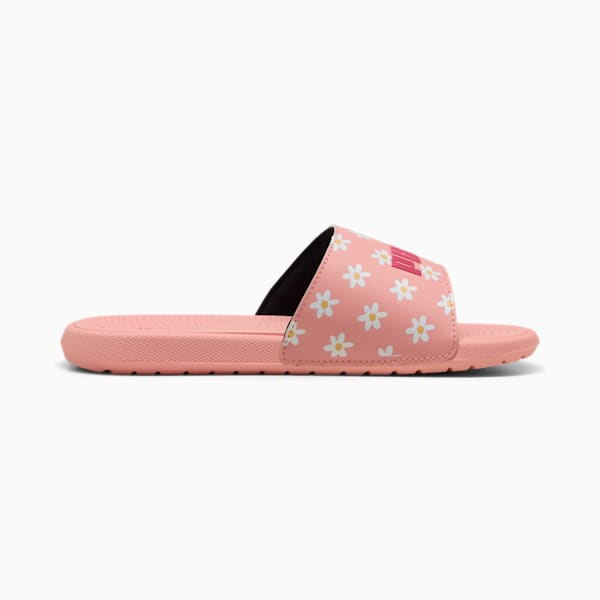 Cool Cat 2.0 Daisies Big Kids' Slides, Pink Fruit-PUMA Pink-PUMA White-Almost Apricot, extralarge