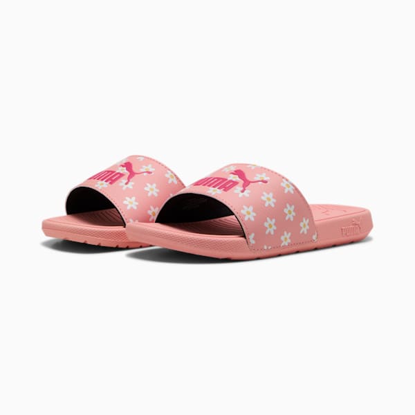 Cool Cat 2.0 Daisies Little Kids' Slides, Pink Fruit-PUMA Pink-PUMA White-Almost Apricot, extralarge