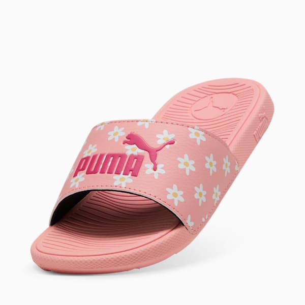 Cool Cat 2.0 Daisies Little Kids' Slides, Pink Fruit-PUMA Pink-PUMA White-Almost Apricot, extralarge