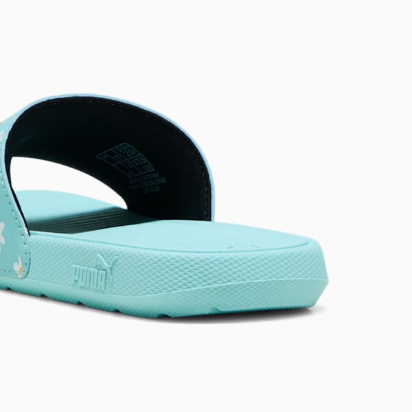 Cool Cat 2.0 Daisies Little Kids' Slides, Safe Lake-Blue Crystal-PUMA White-Almost Apricot, extralarge