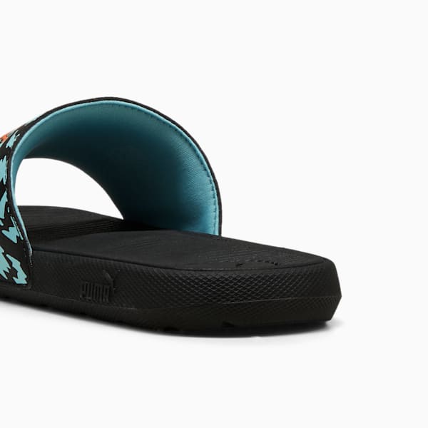 Cool Cat Poised 2 Race Slides Youth, PUMA Black-Orange Glo-Safe Lake, extralarge