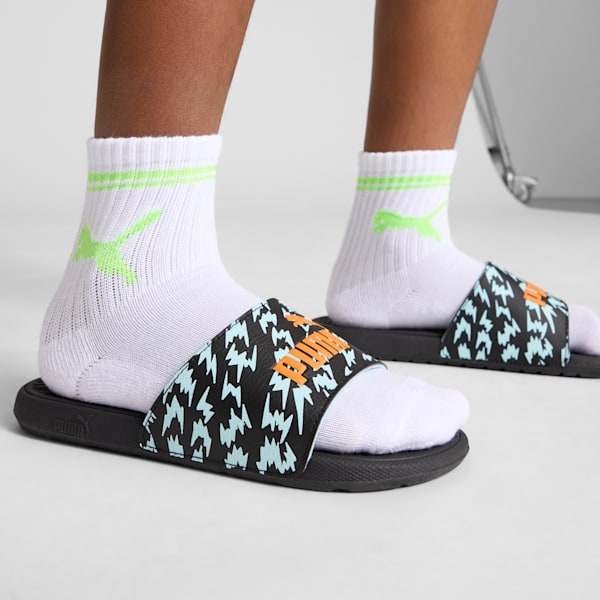 Sandalias Cool Cat Poised 2 Race para adolescentes, PUMA Black-Orange Glo-Safe Lake, extralarge