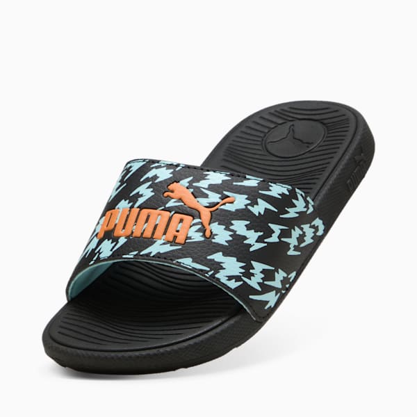 Sandalias Cool Cat 2.0 Poised 2 Race para niños, PUMA Black-Orange Glo-Safe Lake, extralarge