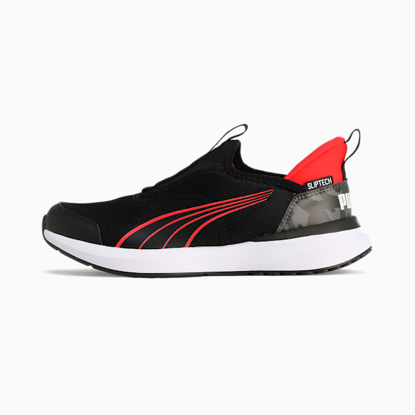 キッズ クルーズ プロフォーム イーズイン カモ スニーカー 22-25cm, PUMA Black-For All Time Red, extralarge-JPN