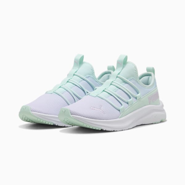 Zapatos para correr para niños grandes SOFTRIDE One4All con variación de tonos, Peaceful Blue-Lilac Frost-PUMA White, extralarge