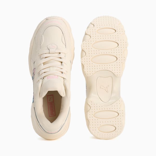 ウィメンズ パルサー ウェッジ ノスタルジック スニーカー, Frosted Ivory-Luminous Blue-Pale Pink-PUMA Black, extralarge-JPN