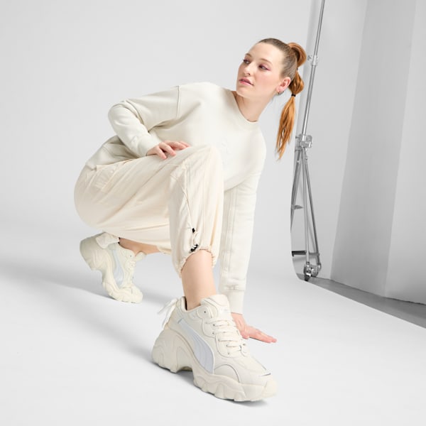Tenis Pulsar Wedge Bowknot para mujer, Frosted Ivory-PUMA Silver, extralarge