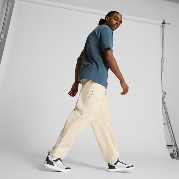PUMA Dribble Mid Men's Sneakers, PUMA White-Ash Gray-PUMA Navy, extralarge