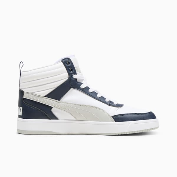 PUMA Dribble Mid Men's Sneakers, PUMA White-Ash Gray-PUMA Navy, extralarge