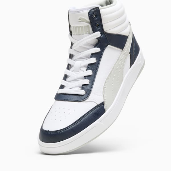 PUMA Dribble Mid Men's Sneakers, PUMA White-Ash Gray-PUMA Navy, extralarge