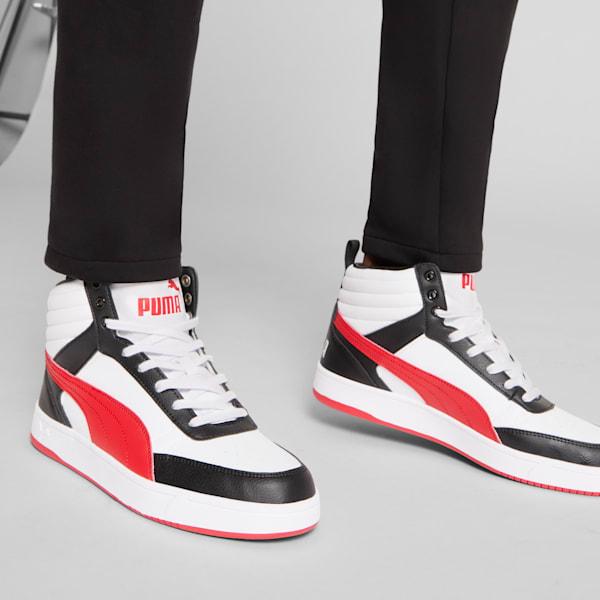 PUMA Dribble Mid Men's Sneakers, PUMA White-For All Time Red-PUMA Black, extralarge