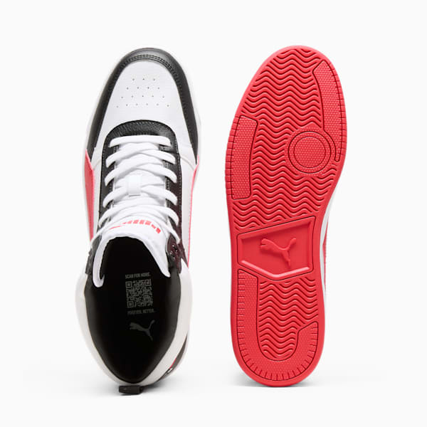 PUMA Dribble Mid Men's Sneakers, PUMA White-For All Time Red-PUMA Black, extralarge