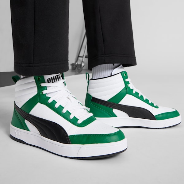 PUMA Dribble Mid Men's Sneakers, PUMA White-PUMA Black-Archive Green, extralarge