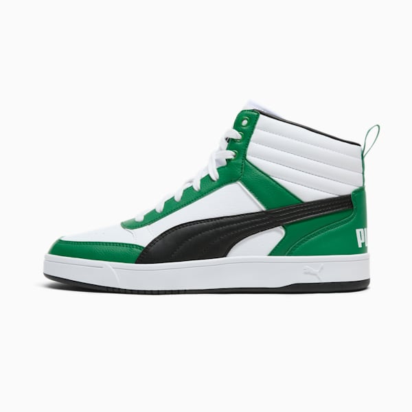 PUMA Dribble Mid Men's Sneakers, PUMA White-PUMA Black-Archive Green, extralarge