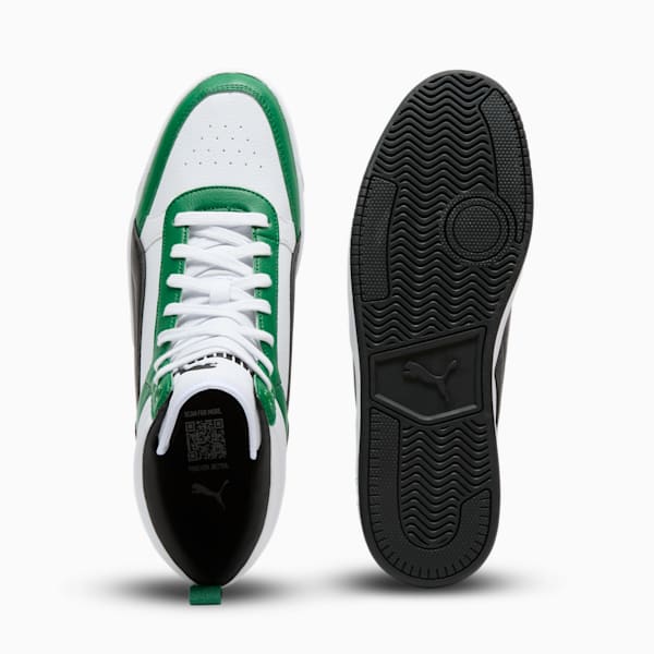 PUMA Dribble Mid Men's Sneakers, PUMA White-PUMA Black-Archive Green, extralarge