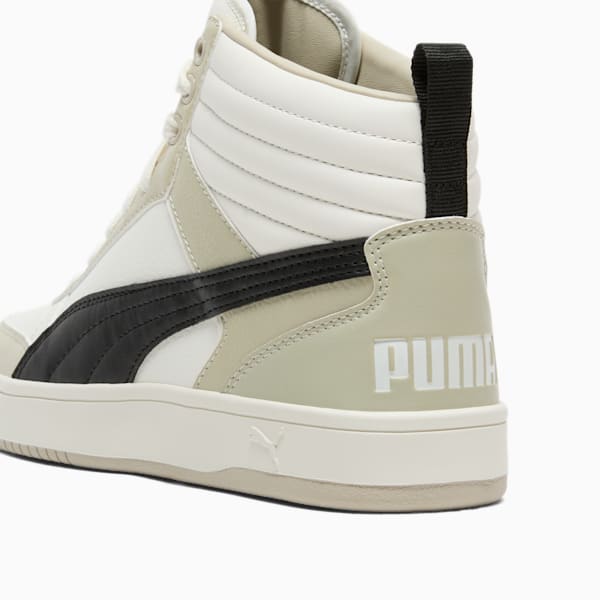PUMA Dribble Mid Men's Sneakers, Warm White-PUMA Black-Desert Dust, extralarge