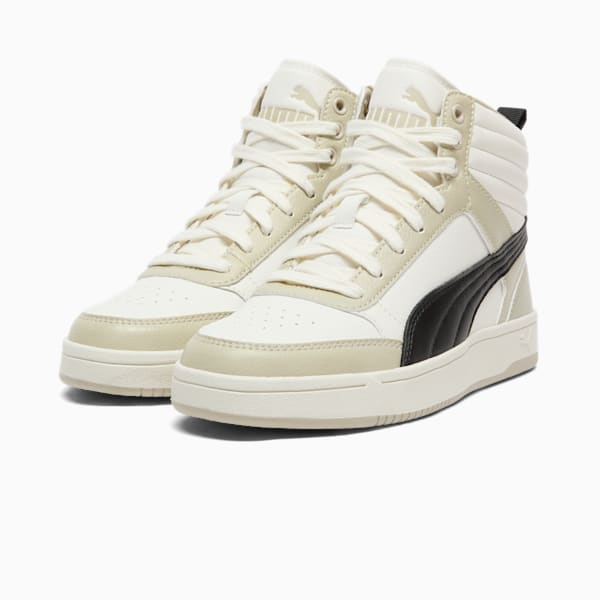 PUMA Dribble Mid Men's Sneakers, Warm White-PUMA Black-Desert Dust, extralarge