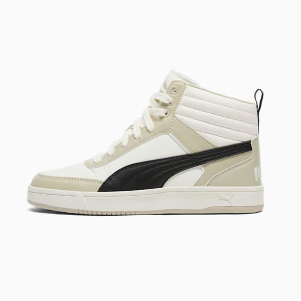PUMA Dribble Mid Men's Sneakers, Warm White-PUMA Black-Desert Dust, extralarge