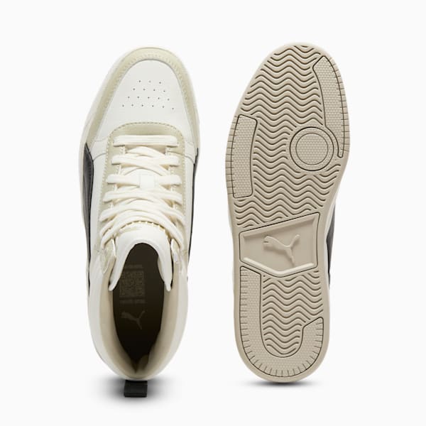 PUMA Dribble Mid Men's Sneakers, Warm White-PUMA Black-Desert Dust, extralarge