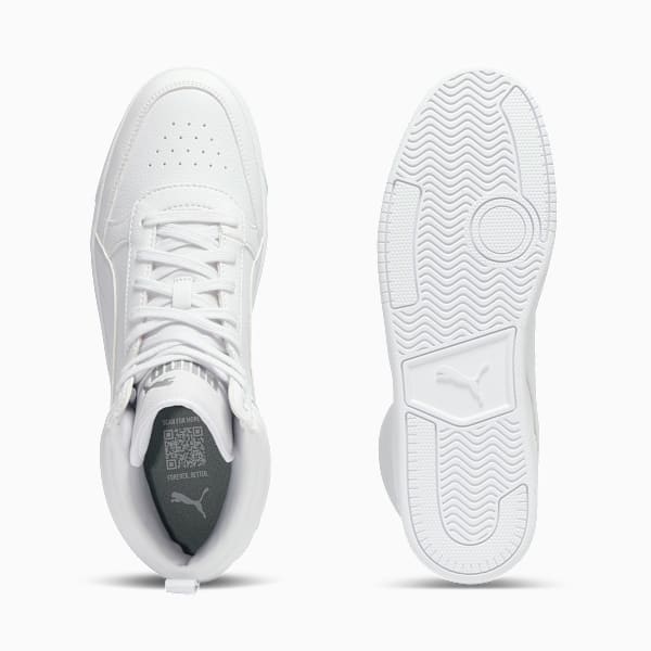 PUMA Dribble Mid Men's Sneakers, PUMA White-PUMA Silver-Cool Light Gray, extralarge