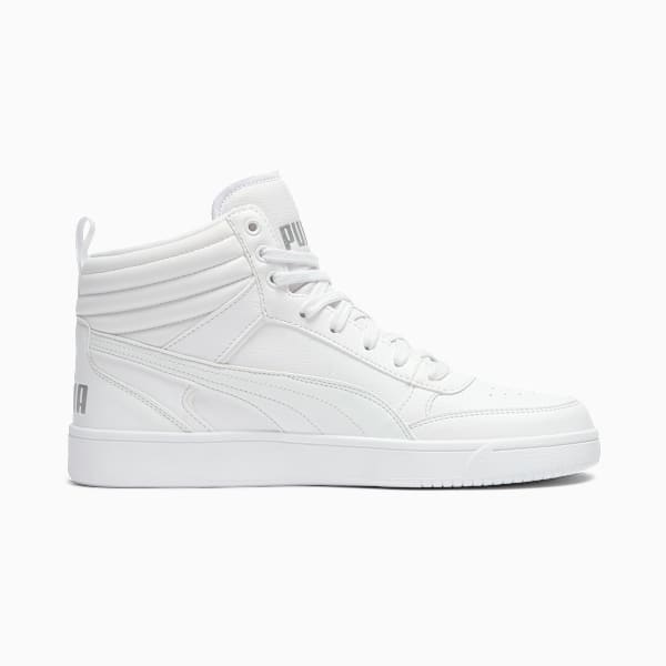 PUMA Dribble Mid Men's Sneakers, PUMA White-PUMA Silver-Cool Light Gray, extralarge
