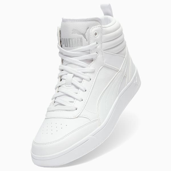 PUMA Dribble Mid Men's Sneakers, PUMA White-PUMA Silver-Cool Light Gray, extralarge