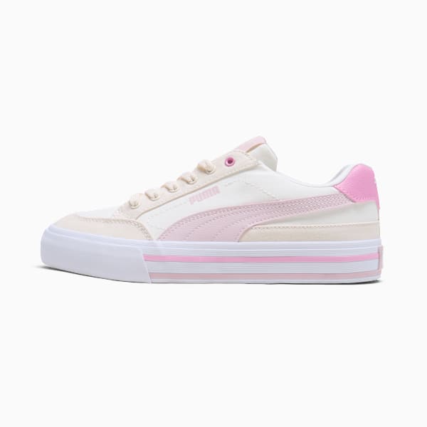 Tenis Court Classic Vulc para mujer, Warm White-Mauve Mist-Alpine Snow, extralarge