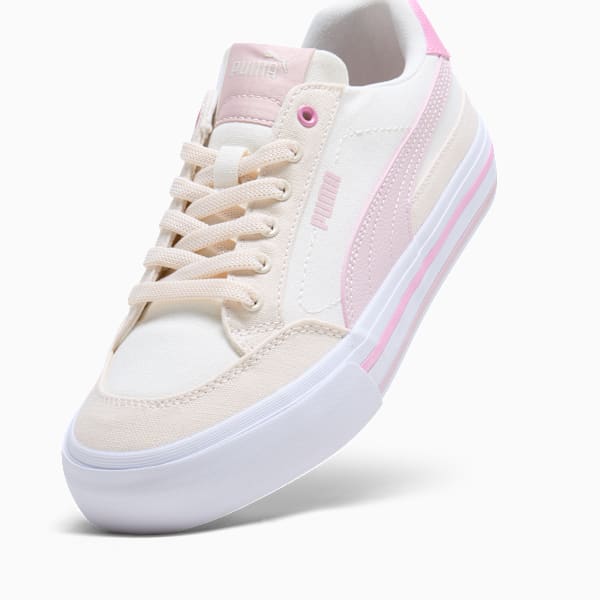 Tenis Court Classic Vulc para mujer, Warm White-Mauve Mist-Alpine Snow, extralarge