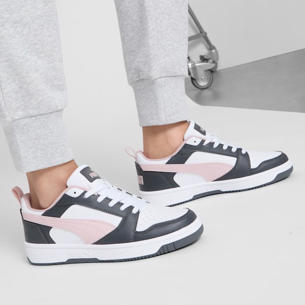 Tenis para mujer Rebound v6 Low, Strong Gray-Mauve Mist-PUMA White, extralarge
