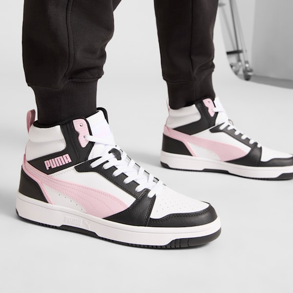 Tenis Rebound para mujer V6 Mid, PUMA White-Rose Mauve-PUMA Black, extralarge