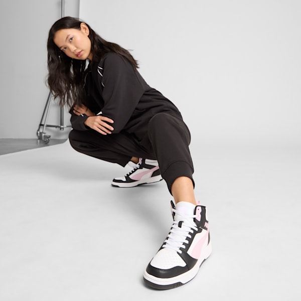 Tenis Rebound para mujer V6 Mid, PUMA White-Rose Mauve-PUMA Black, extralarge